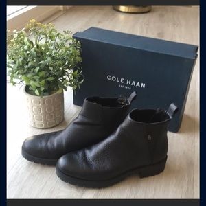 Black Leather Bootie From Cole Hann
